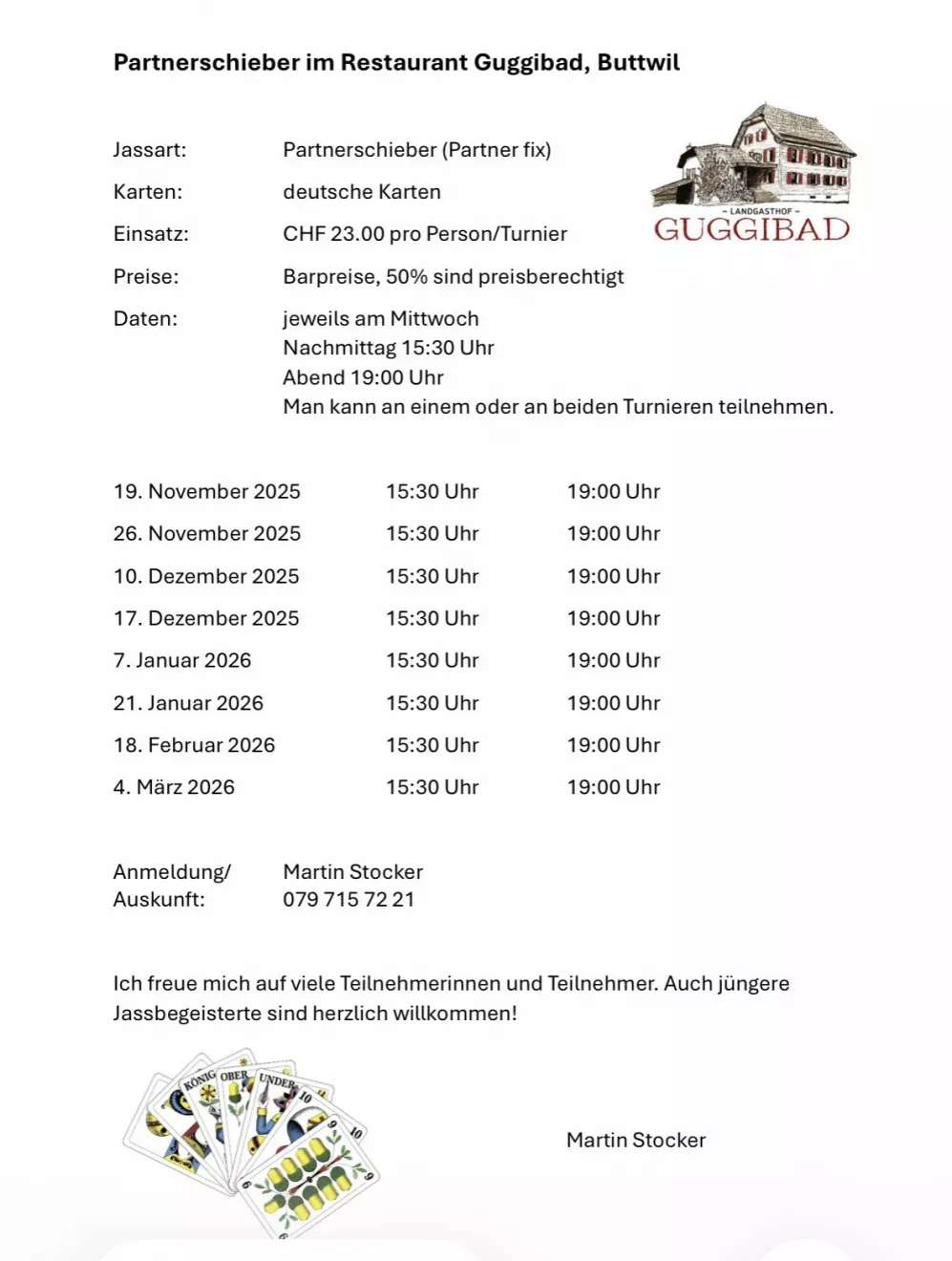 Partnerschieber im Landgasthof Guggibad