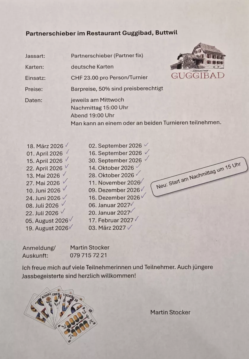 Partnerschieber Termine